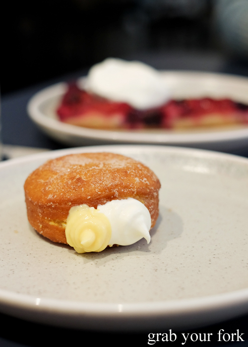Doughnut with calamansi yuzu curd and creme fraiche at A1 Canteen by Clayton Wells in Chippendale Sydney
