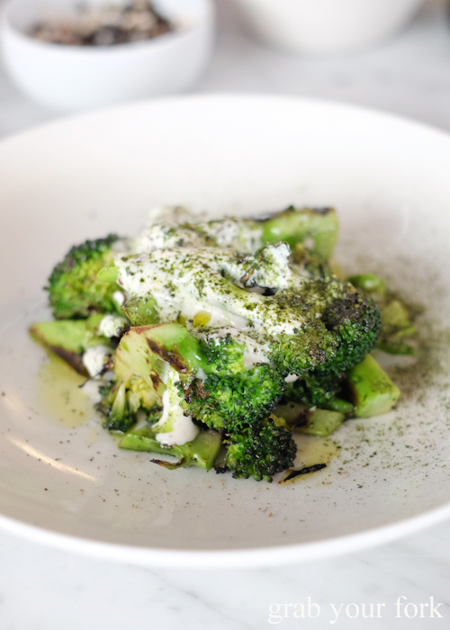 Broccoli with nori and sesame at Poly by Mat Lindsay in Surry Hills