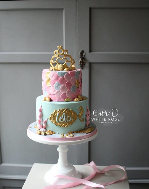 Mermaid Themed Cake by White Rose Cake Design