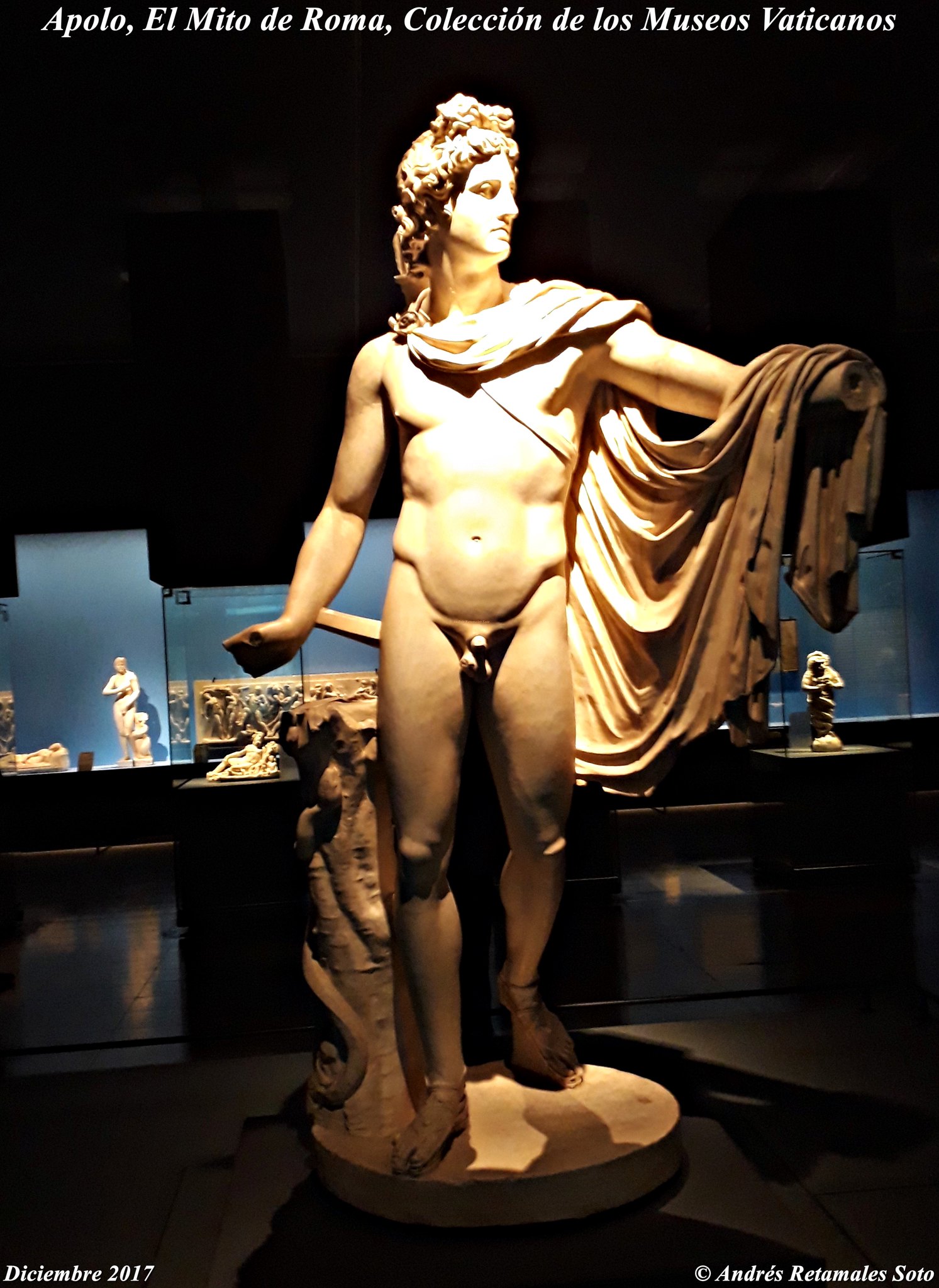 Apolo. Exposición El Mito de Roma, Colección de los Museos Vaticanos, CCPLM, Santiago de Chile, diciembre 2017