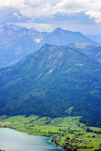 austria alps lake clouds