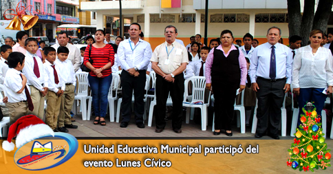 Unidad Educativa Municipal participÃ³ del evento Lunes CÃ­vico