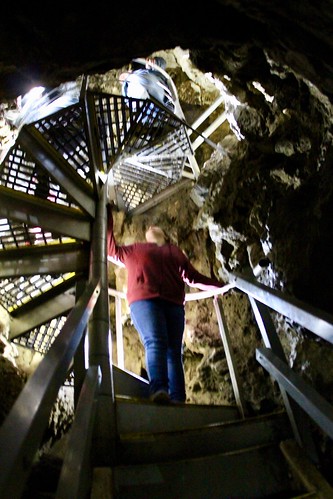 cave stairs spiral staircases tourist