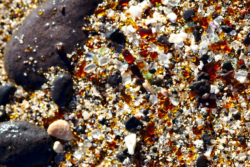 Worn down glass shards, Glass Beach, Hanapepe