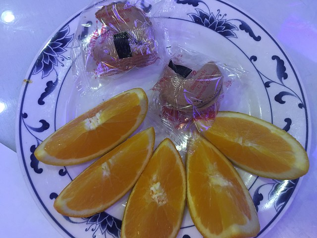 orange fruits and fortune cookies