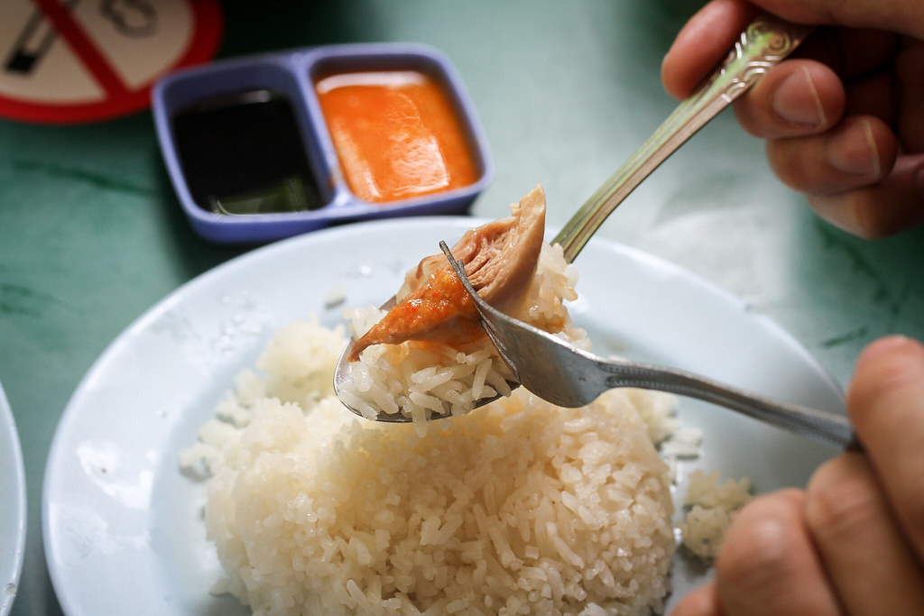 Chicken and Rice on Spoon