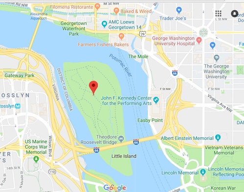 Potomac River, Roosevelt Island, Georgetown map