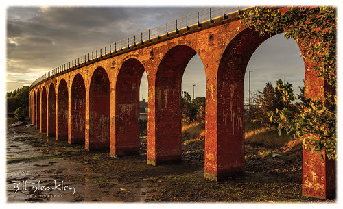 viaduct ferryden montrose scotland sunset railway bridge