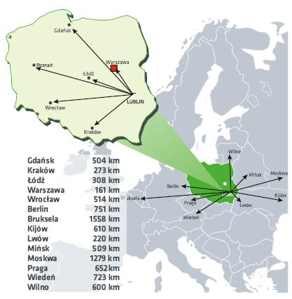 mapa_odleglosci_miedzy_lublinem_a__innymi_wybranymi_miastami