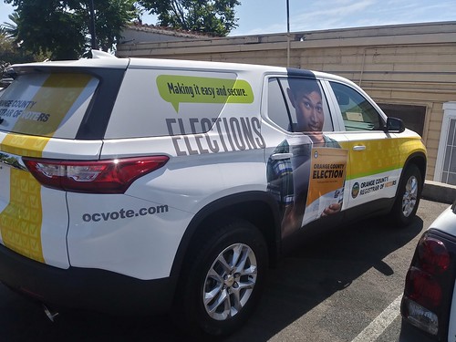 Orange County Registrar of Elections uses their vehicles to promote voting