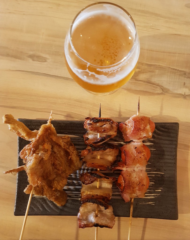 Beer battered King Oyster Shrooms rm$3, Pork Belly rm$5 & Bacon Cherry Tomato rm$5 with Camba L/Sessions IpA  ABV4.1% rm$20 (220ml) $26 normal price (German Craft Beer) @ The Great Beer Bar SS21