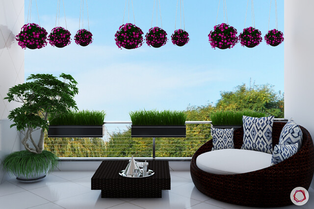 Railing and hanging planters