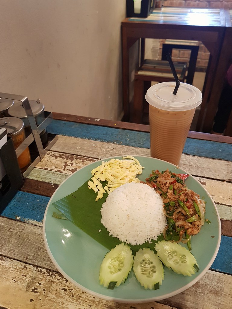 Ka Pao minced Pork Rice rm $10.90 Add-on Thai Coffee rm$2 @ The Porki Society PJ Section 21 SeaPark