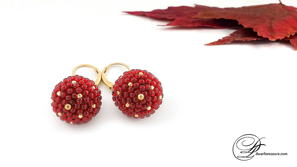 amazing red and gold dangle earrings
