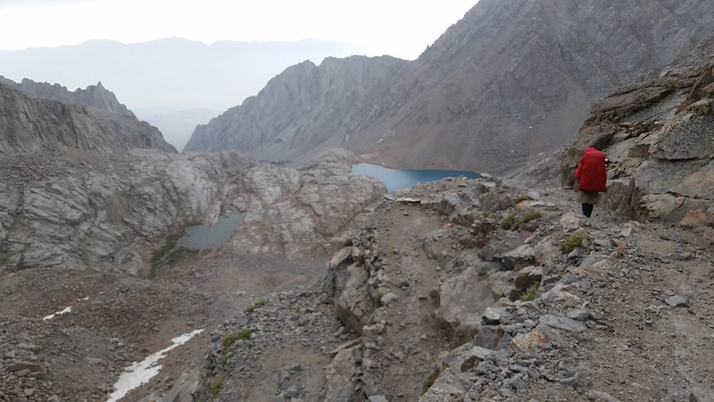 More switchbacks on the Mount Whitney Trail, Consultation Lake on the right