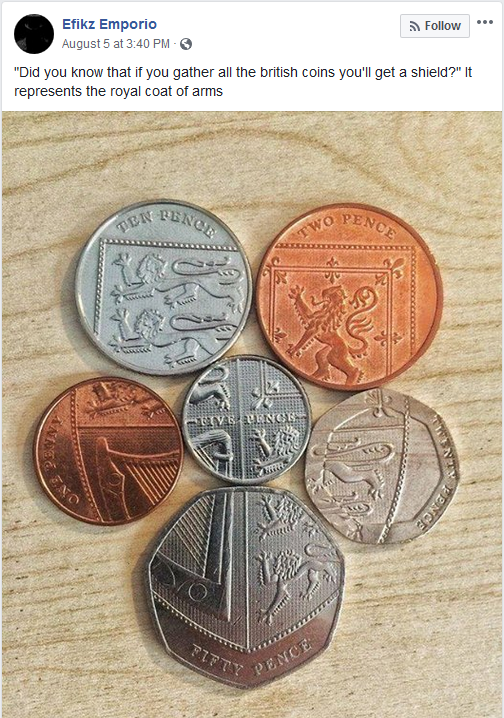 Royal Mint coins form shield