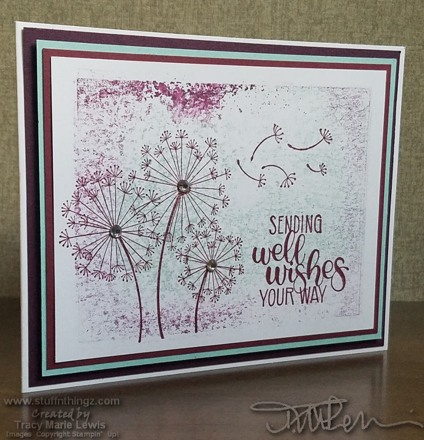 Well Wishes Dandelions Card | Tracy Marie Lewis | www.stuffnthingz.com