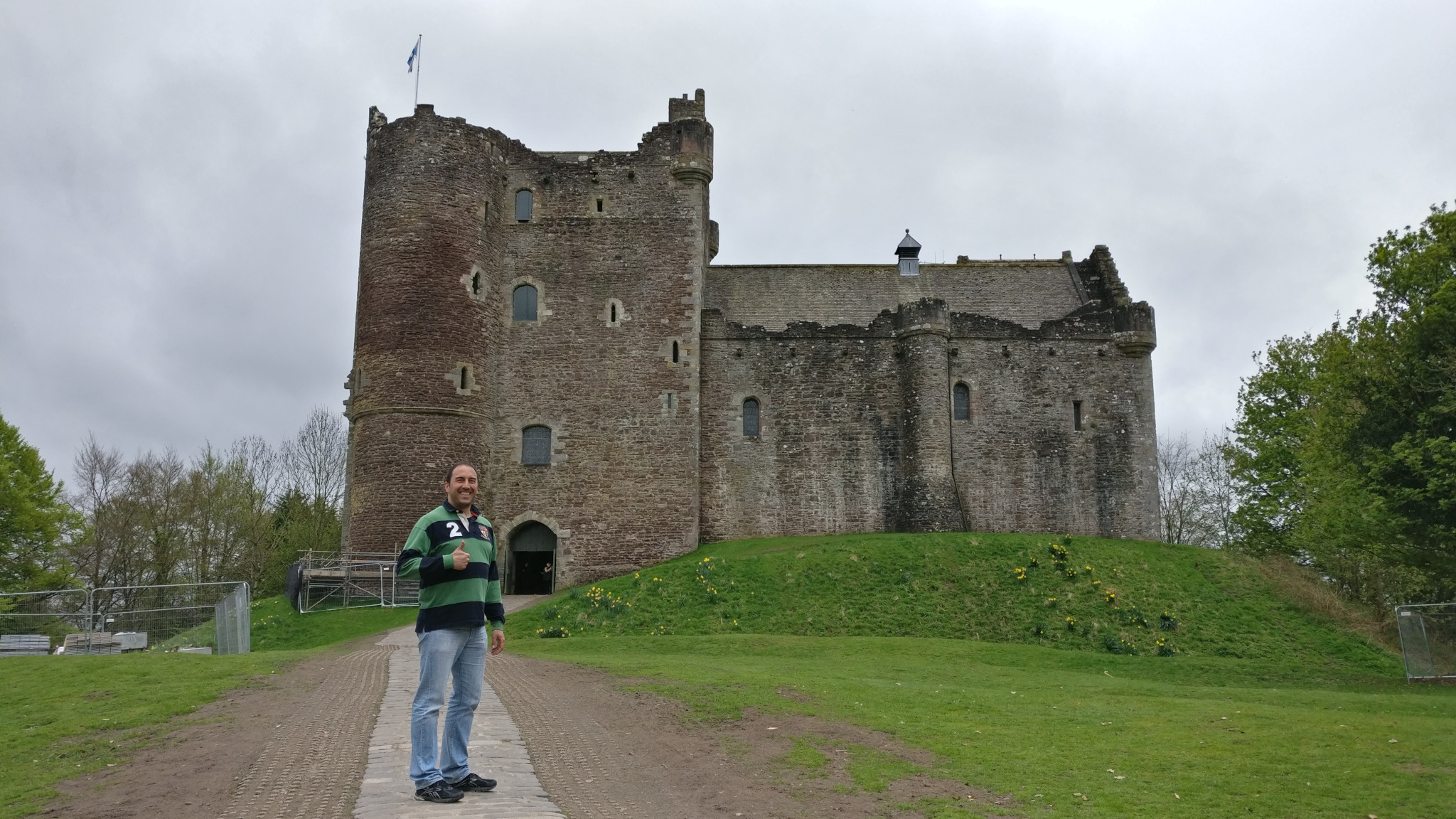 Emulating King Arthur, at Doune Castle