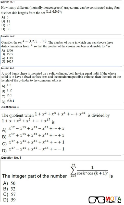 KVPY Mock Test Maths Part 2