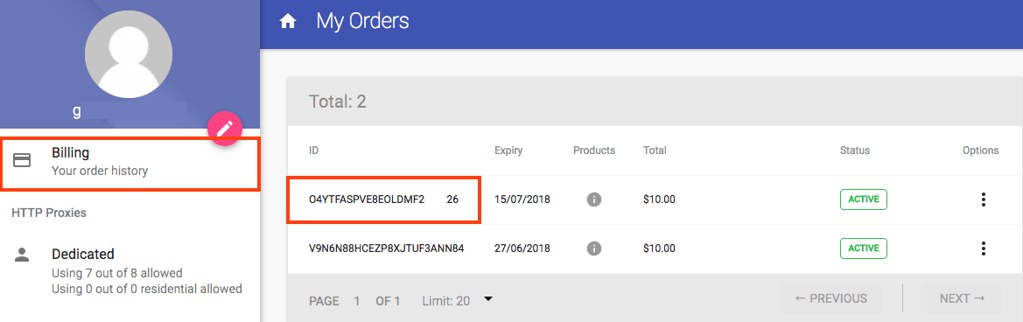 How to filter purchased proxies results