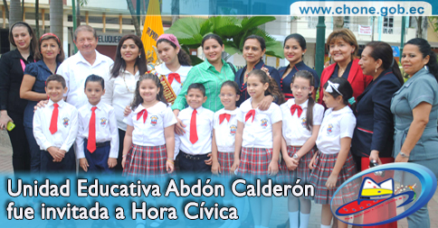 Unidad Educativa Abdón Calderón fue invitada a Hora Cívica