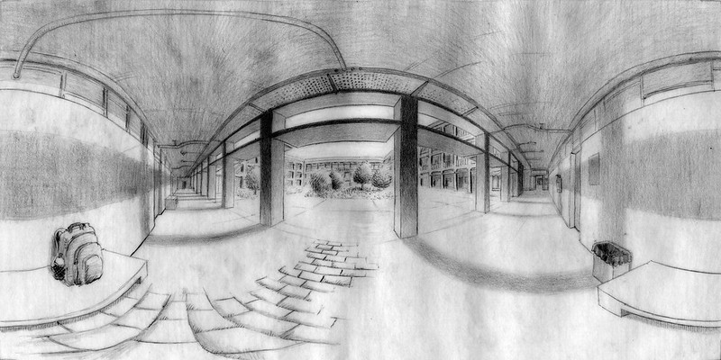 panoramic drawing of ISEL engineering school
