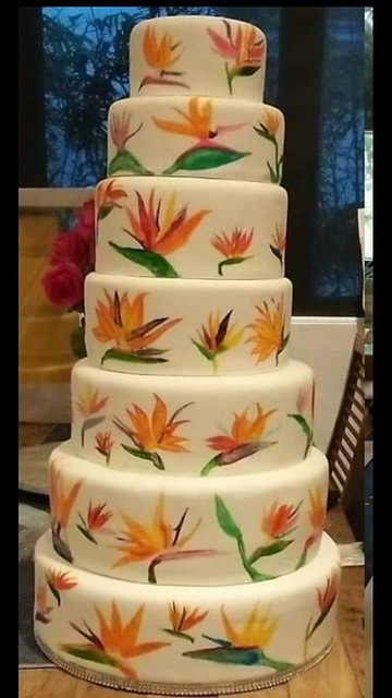 Hand Painted Cake Birds of Paradise by Hazel Marie Raymundo of Kitchen Secrets Cakes & Pastries