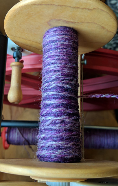 Tour de Fleece 2018 Day 3 - Into The Whirled Polwarth Silk Blended Top in 221b Colorway Plying 2
