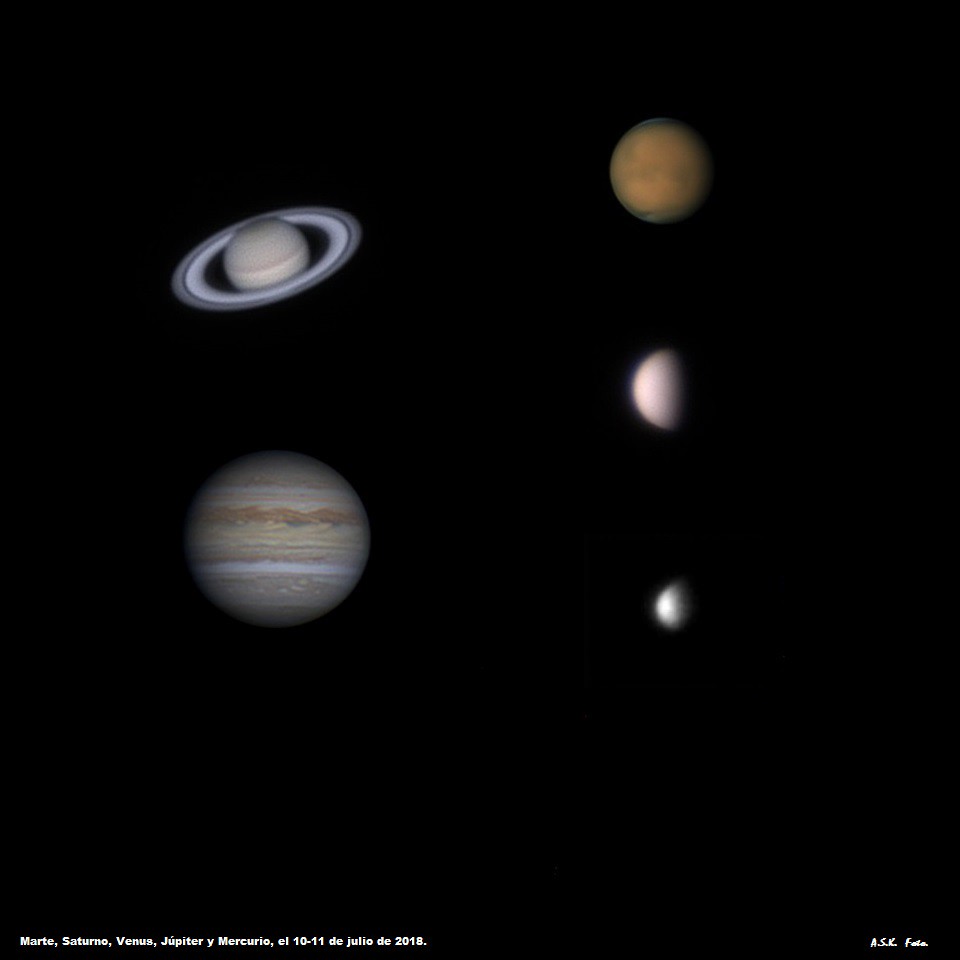 Cinco Planetas el 10-11 de julio de 2018.
