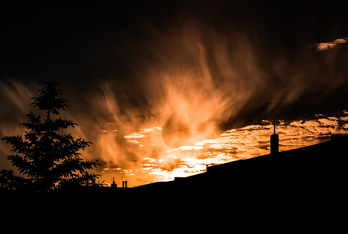 1755 28 bird chimney clouds dusk fire goldenhour hidden kempenfeltbay shadow sillouette sky sunset whereswaldo cloud etherial whispy barrie ontario canada ca
