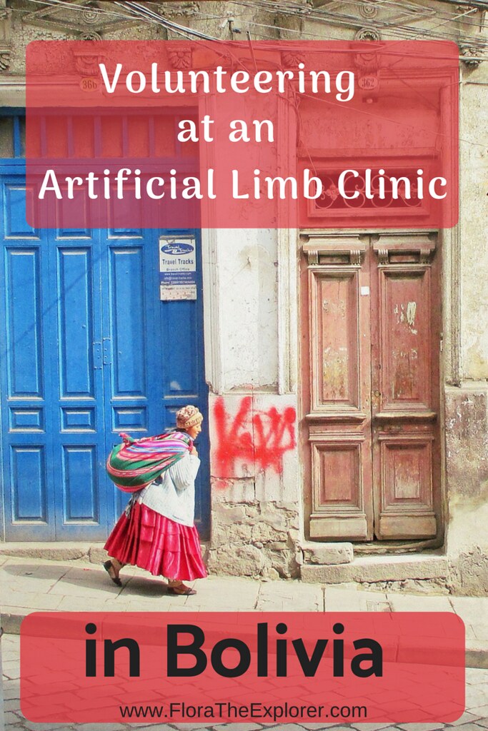 Pinterest image for volunteering at an artificial limb clinic in Bolivia