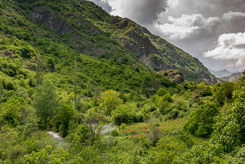 arbres montagnes forêt paysage nuages ciel rivière végétation ateni provincedeshidakartli géorgie ge