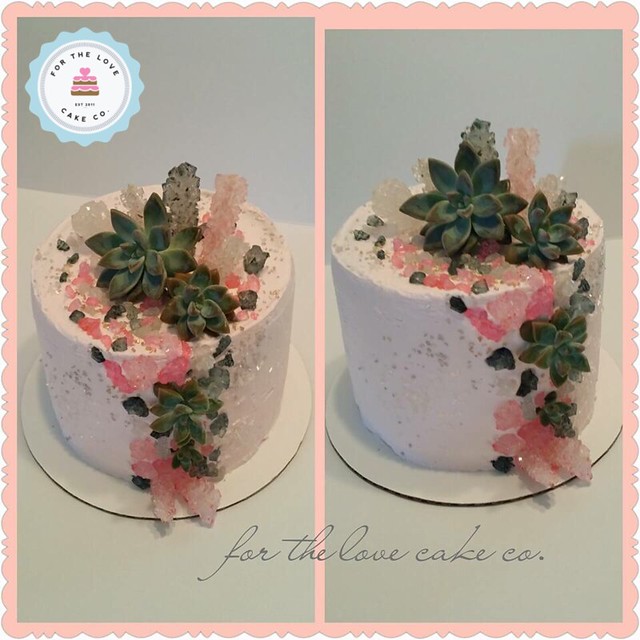Succulents & Crystals Cake by For the Love Cake Co.