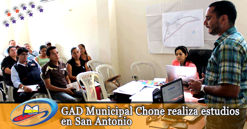 GAD Municipal Chone realiza estudios en San Antonio