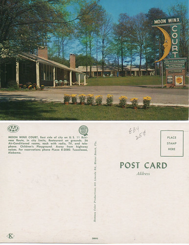 postcard moonwinx court tuscaloosa alabama al ushighwayroute11 us11 route11 motel