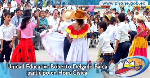 Unidad Educativa Roberto Delgado Balda participó en Hora Cívica