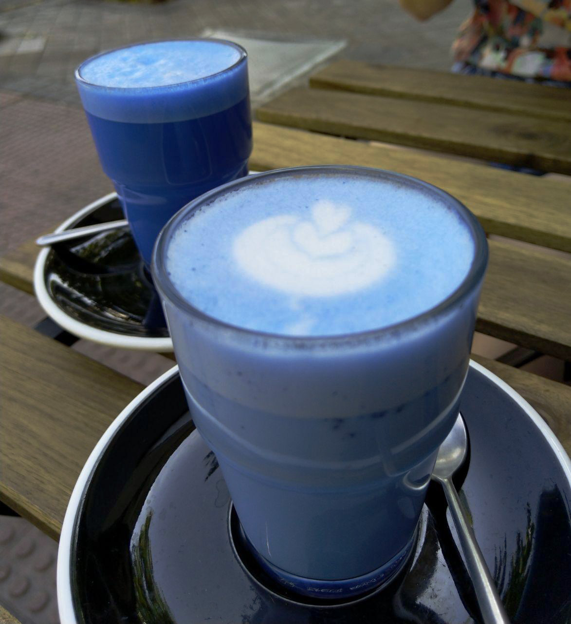 Café azul o blue latte