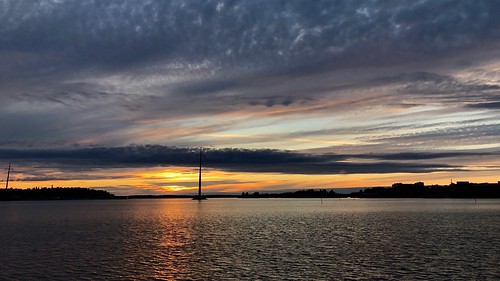 hdr travel reflection clouds vaasa summer landscape finland sunset