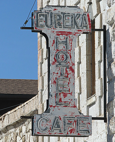 smalltown eureka nevada us50 diner closed hotel vintagehotel metalsign neon vintagesign