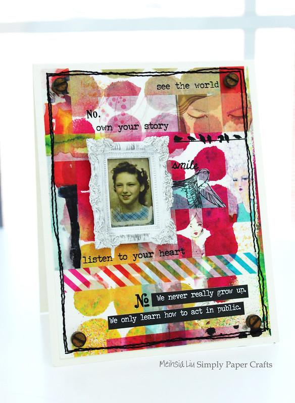 Meihsia Liu Simply Paper Crafts Mixed Media Card Simon Says Stamp Jane Davenport Tape