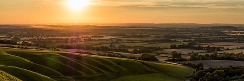 countryside evening hill horse oxfordshire panorama summer sunset uffington views white