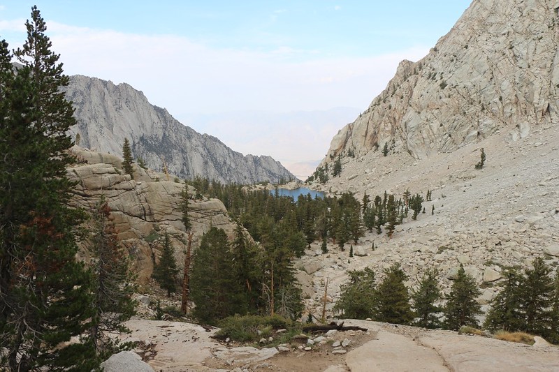 Lone Pine Lake comes into view as we continue to descend on the Mount Whitney Trail