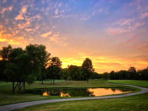 iphone golfcourse clouds path trees pond golf sunset