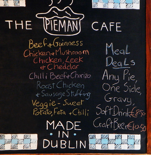 The chalkboard menu at the Pieman Café, Al's #1 favourite restaurant in ALL of Ireland