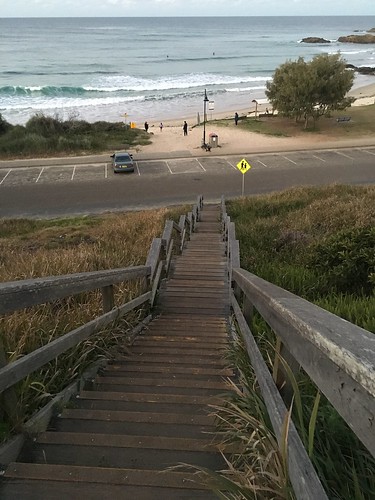 carpark coast sand twilight beach stairs