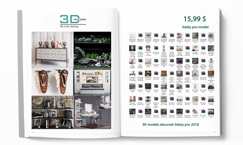 98 Sell Album Decorative Set 01 3dsky Pro 2018 3dmili 2020 Download 3d Model Free 3d Models 3d Model Download