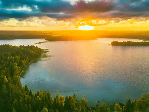 lithuania lake summer sunrise water europe