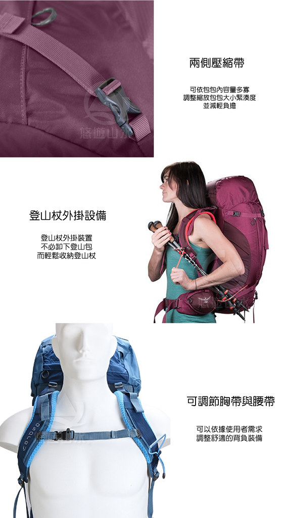 【OSPREY 美國 Kyte 66 S/M 登山背包《海芋紫》66L】雙肩背包/後背包/登山/健行/旅行★滿額送