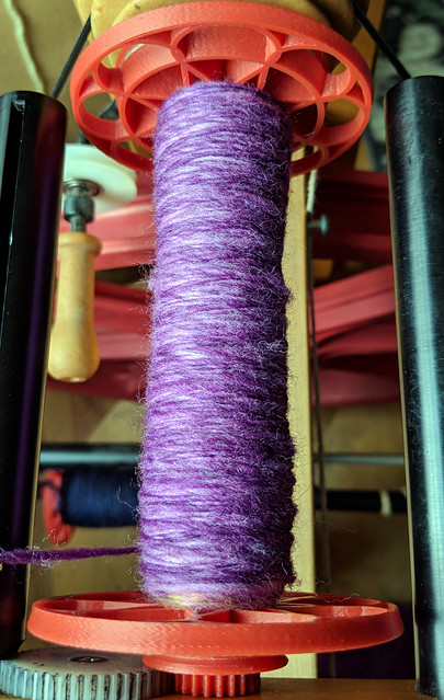 Tour de Fleece 2018 Day 10 - Into The Whirled Polwarth Falkland Wool Carded Batt in Cattywumpus Colorway 2nd Single Started 3