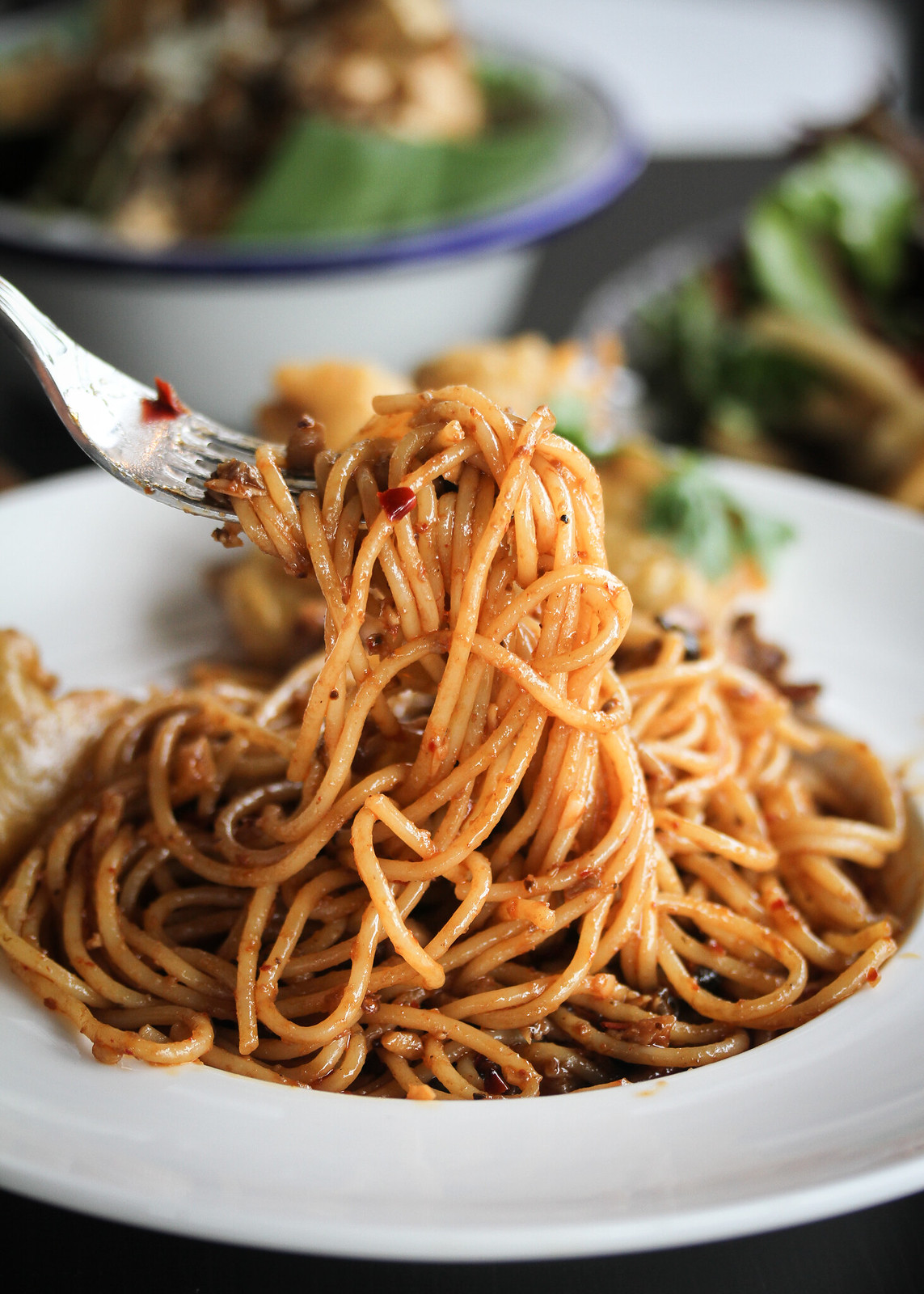 Fat Po Mala Mushroom Pasta - Spaghetti